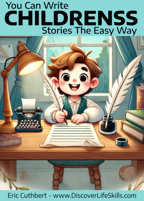Write Children’s Stories with AI – eBook cover featuring ChatGPT and MidJourney tools